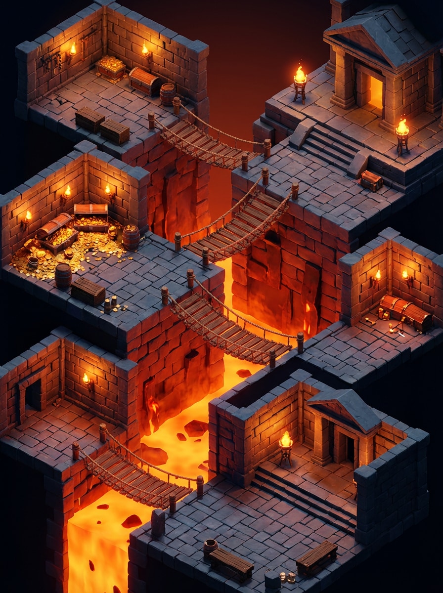 Isometric Dungeon Scene