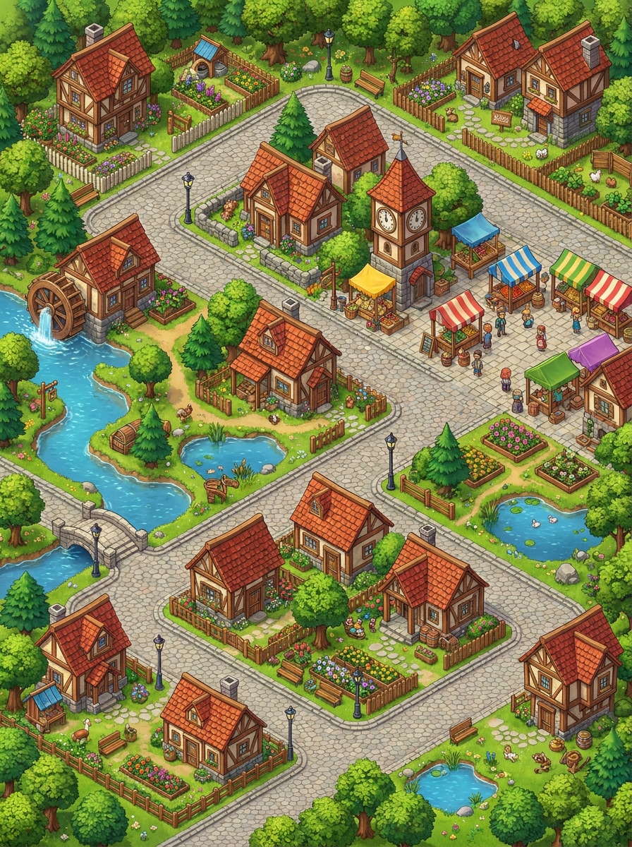 Isometric Miniature Village