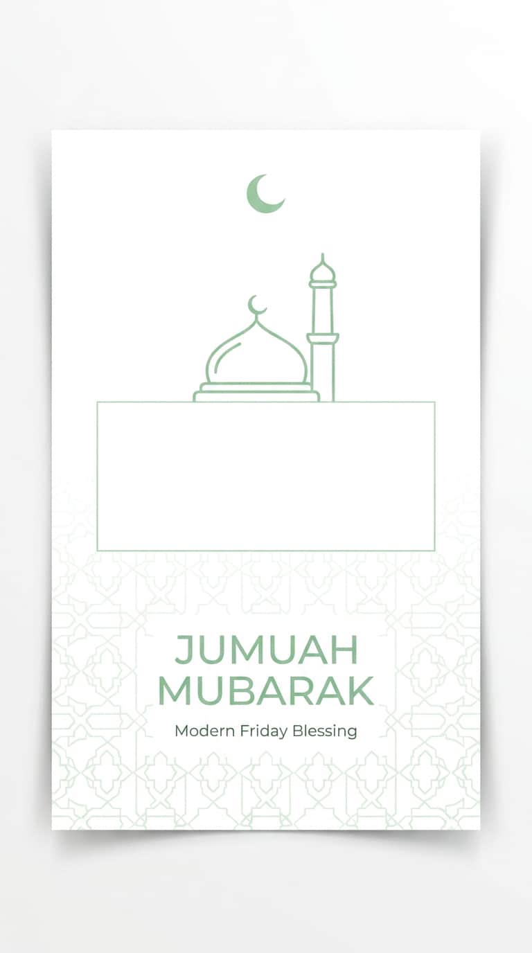 White green Jumuah Mubarak minimal card prompt