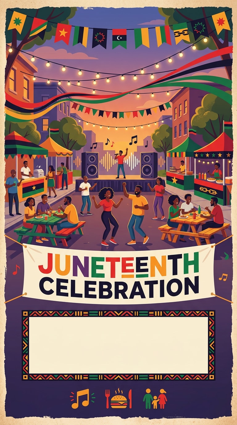 Juneteenth block party flyer prompt