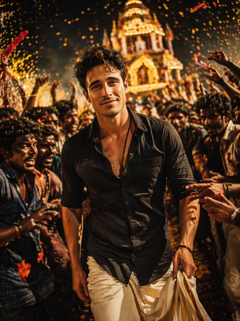 Festival Chaos Hero Style Karuppu movie poster prompt
