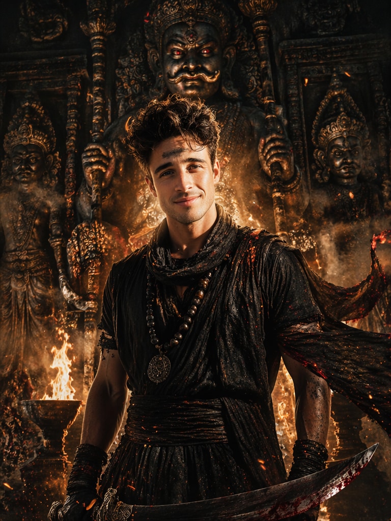 Ancient Warrior Spirit Style Karuppu movie poster prompt