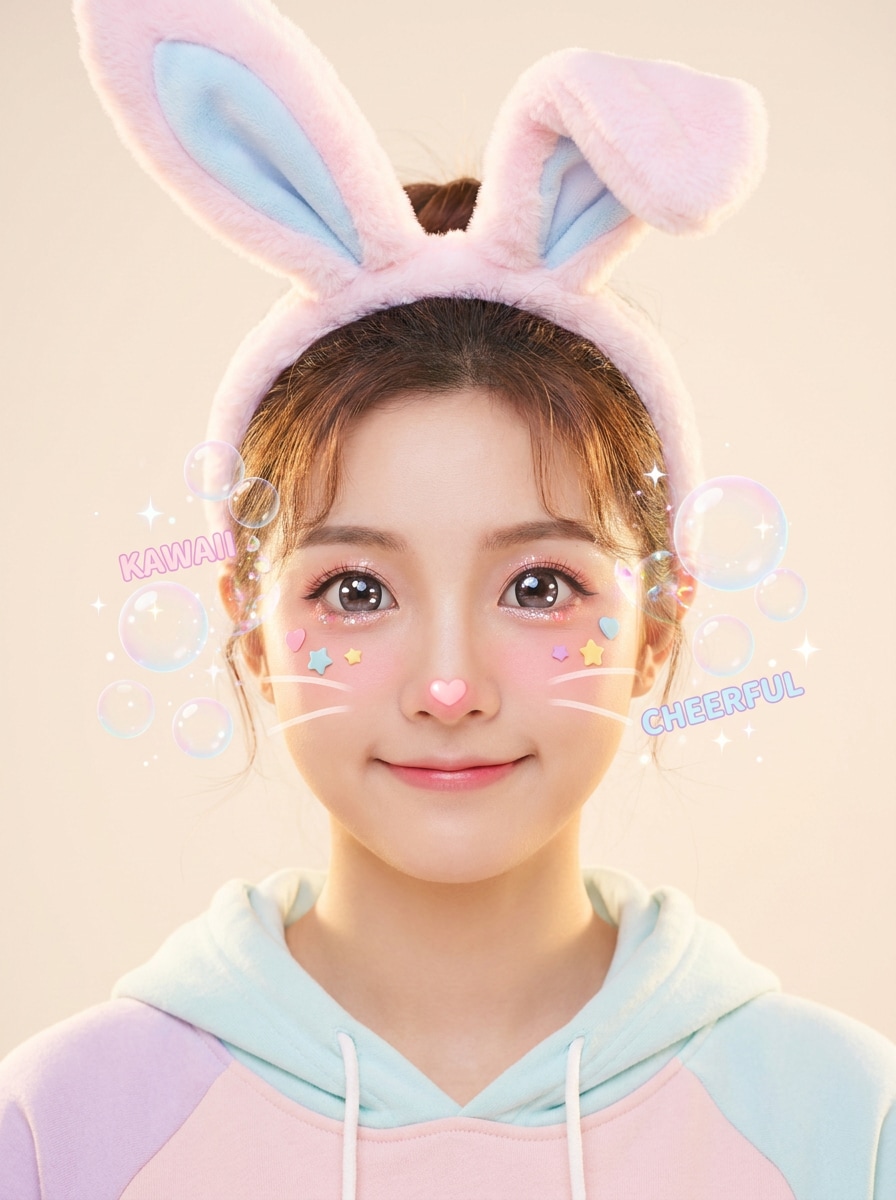 Kawaii Bunny Face Overlay