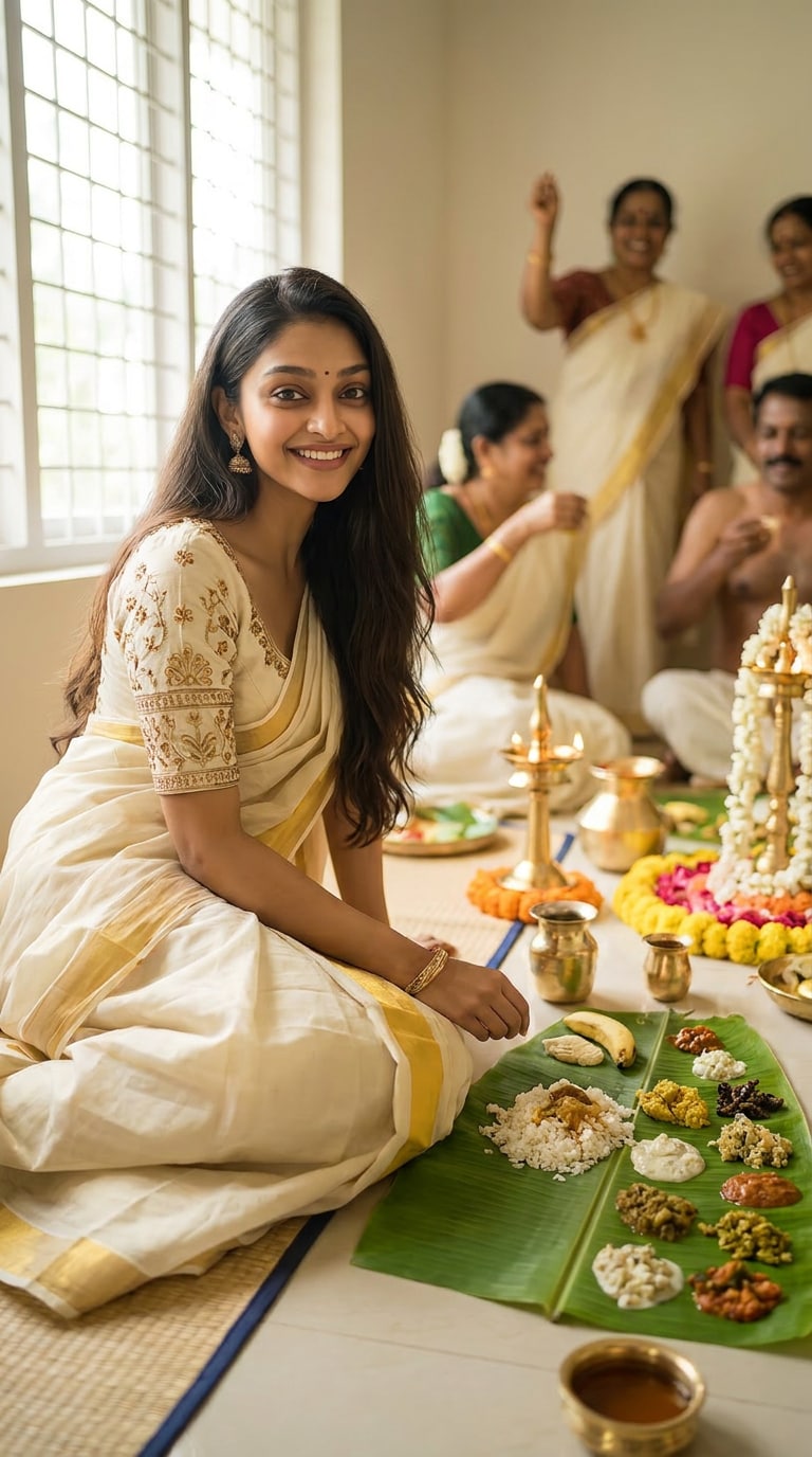 Kasavu Saree AI Photo Prompt