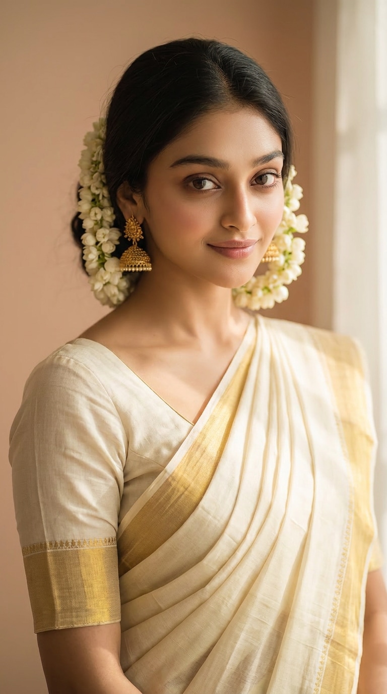 Kerala Backwater Saree AI Image