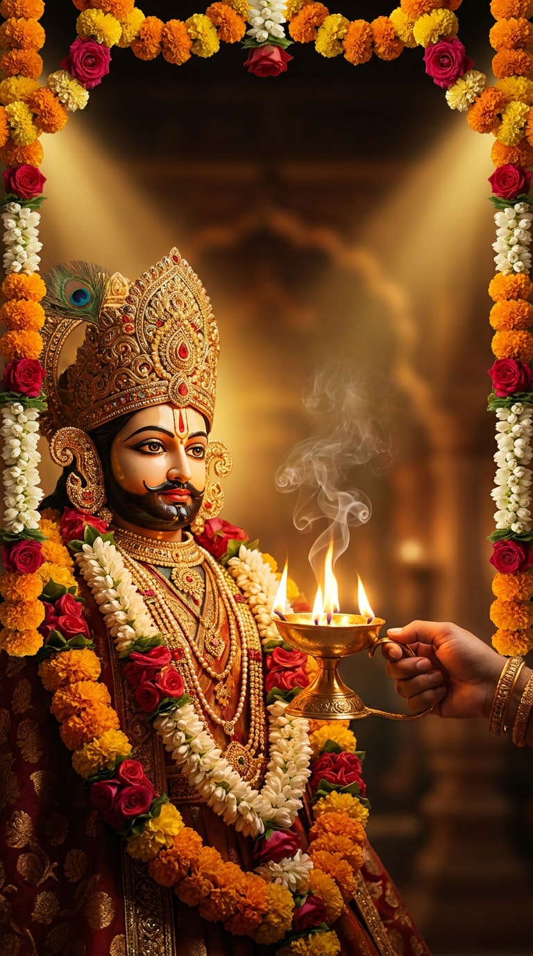 Khatu Shyam Baba darshan sringar AI prompt