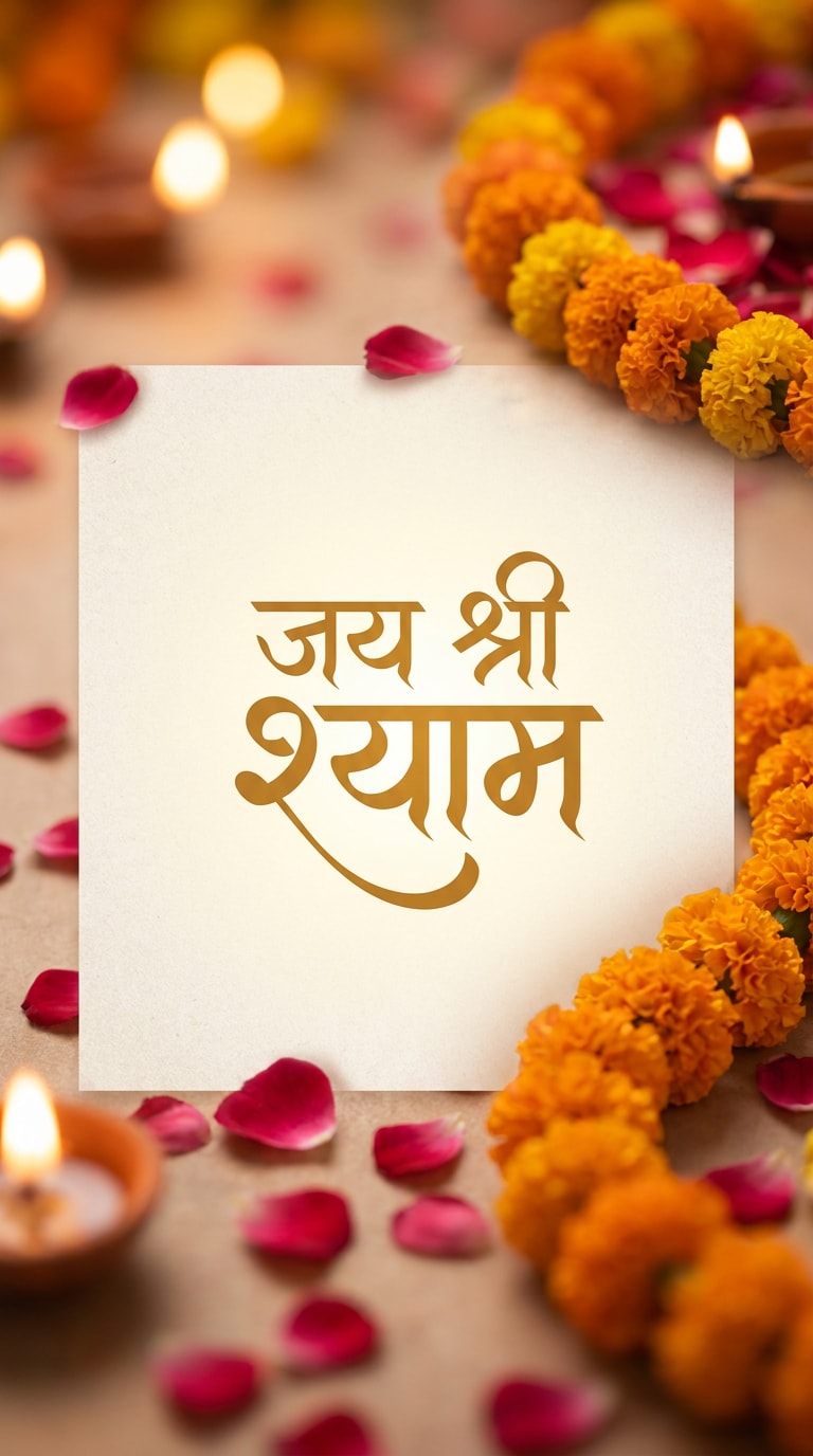 Jai Shri Shyam floral wallpaper prompt