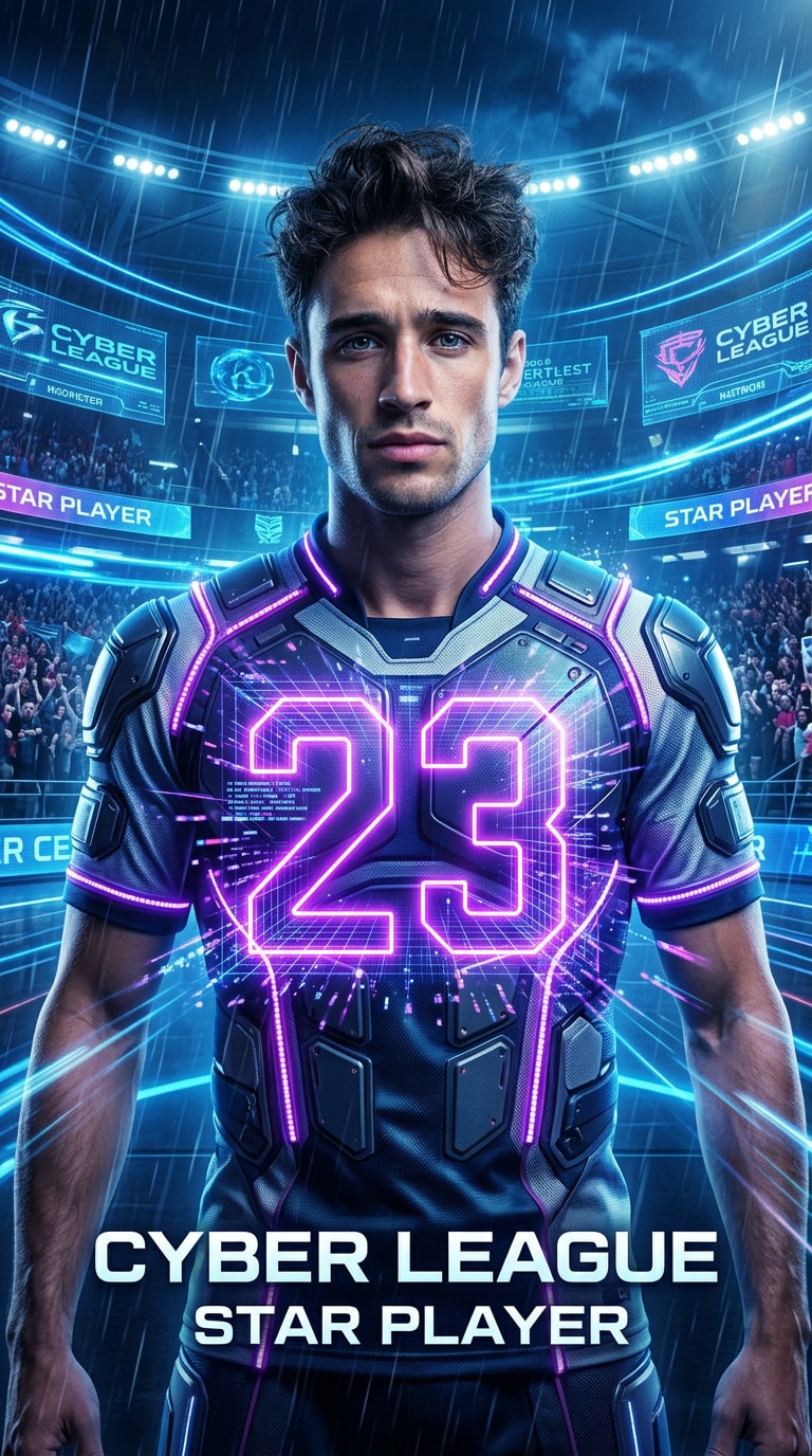 KKR Futuristic Neon Number