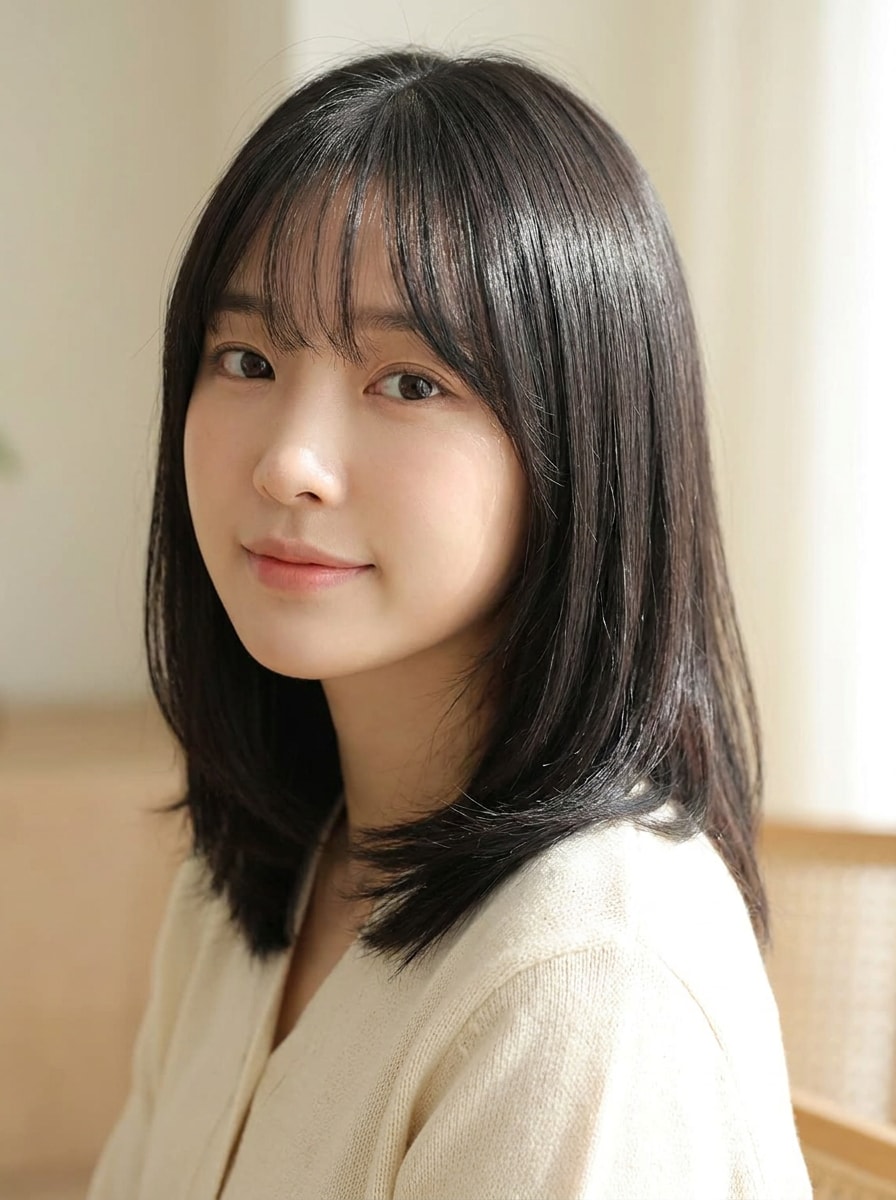 Korean Airy Curtain Bangs