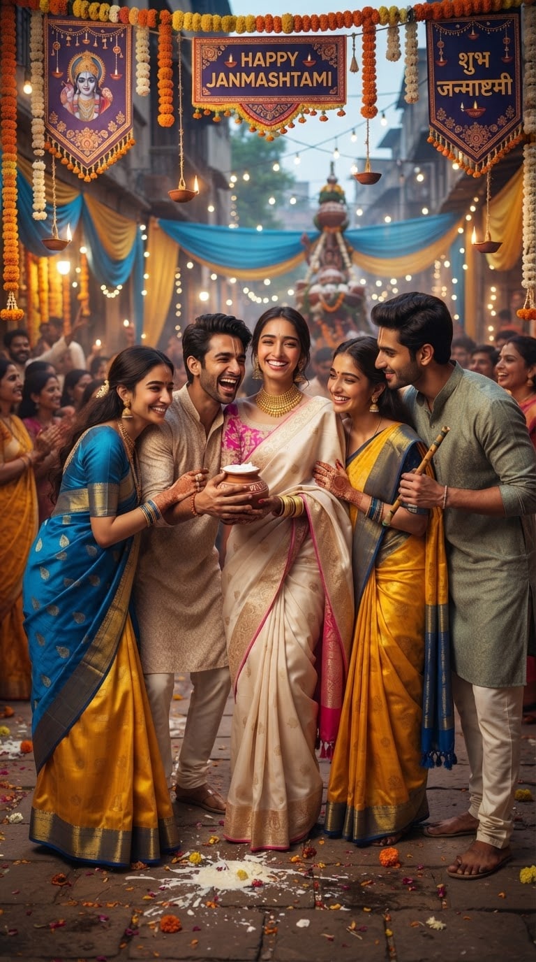 Janmashtami Group Festival AI Prompt