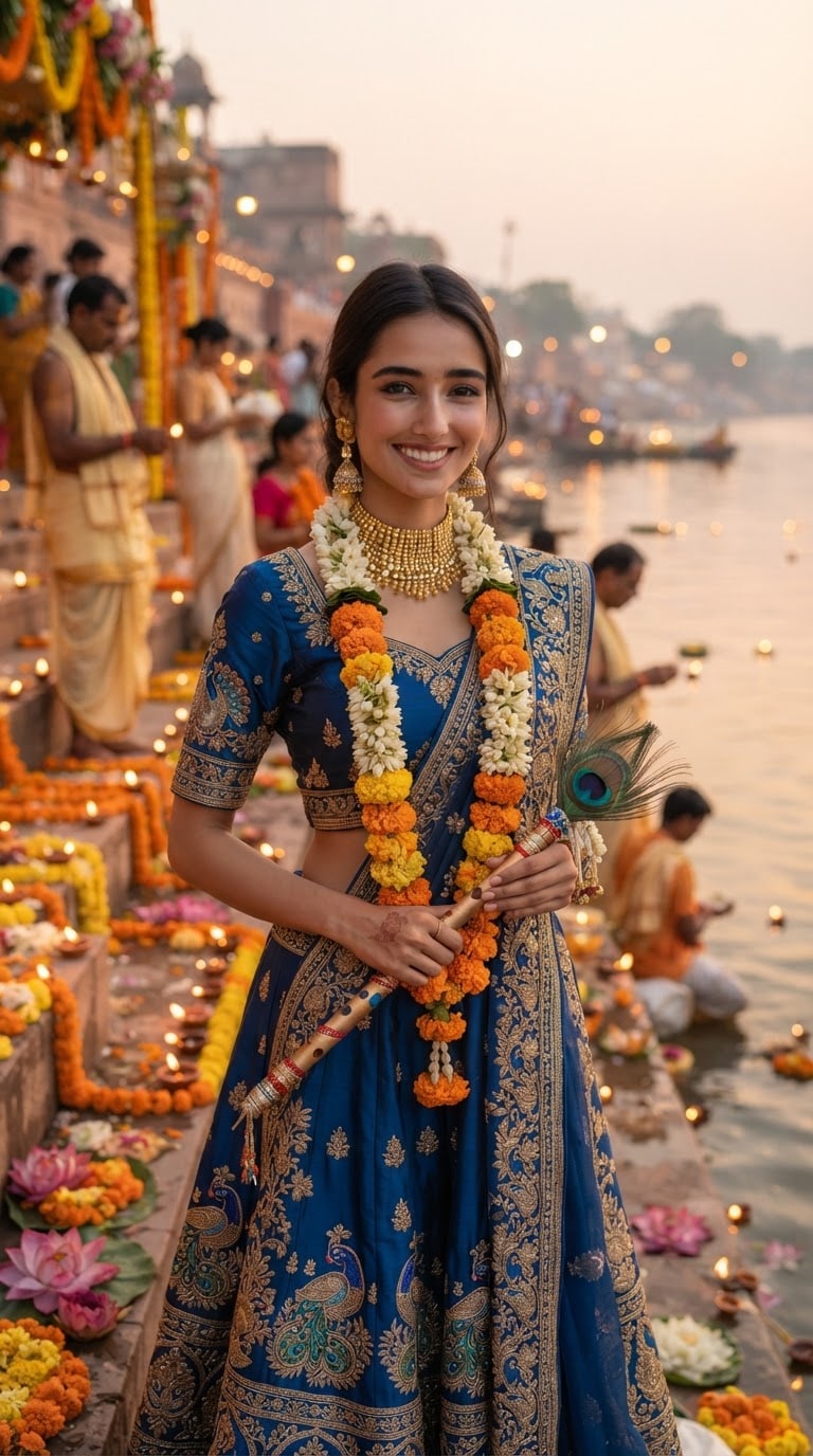 Yamuna Ghat Janmashtami AI Prompt