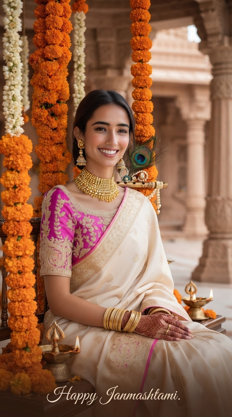Janmashtami Brand Greeting AI Poster Prompt