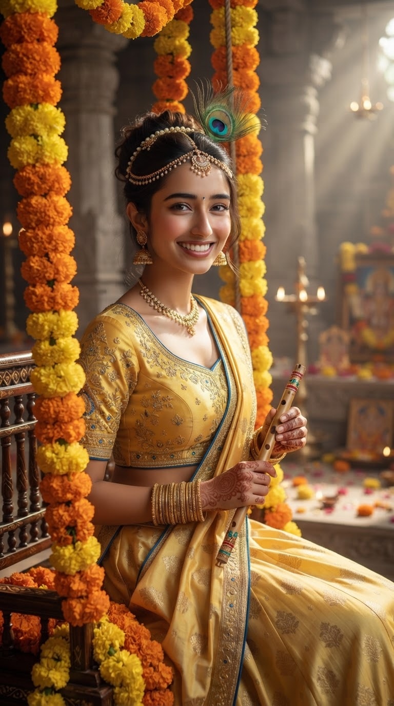 Happy Janmashtami Poster AI Prompt