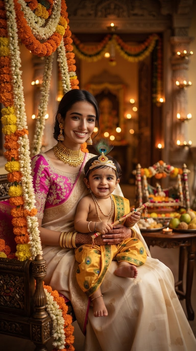 Krishna Flute Portrait AI Prompt