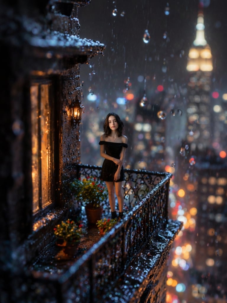 Miniature Balcony Rain Scene laddu prompt for ChatGPT