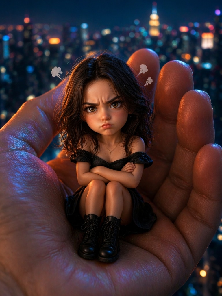 Tiny Angry Mood Scene laddu prompt copy paste