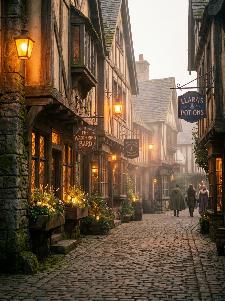 Lantern-Lit Medieval Street