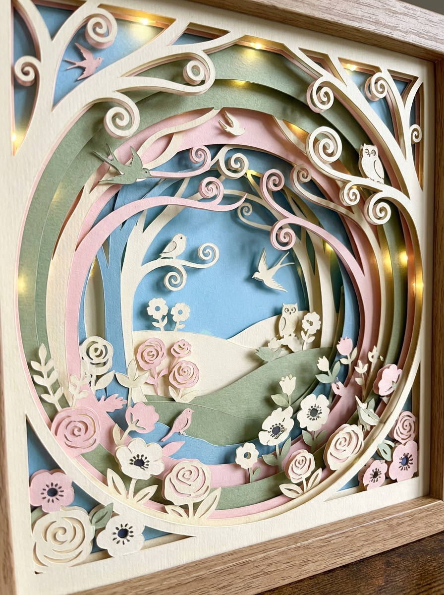 Layered Papercut Shadow Box