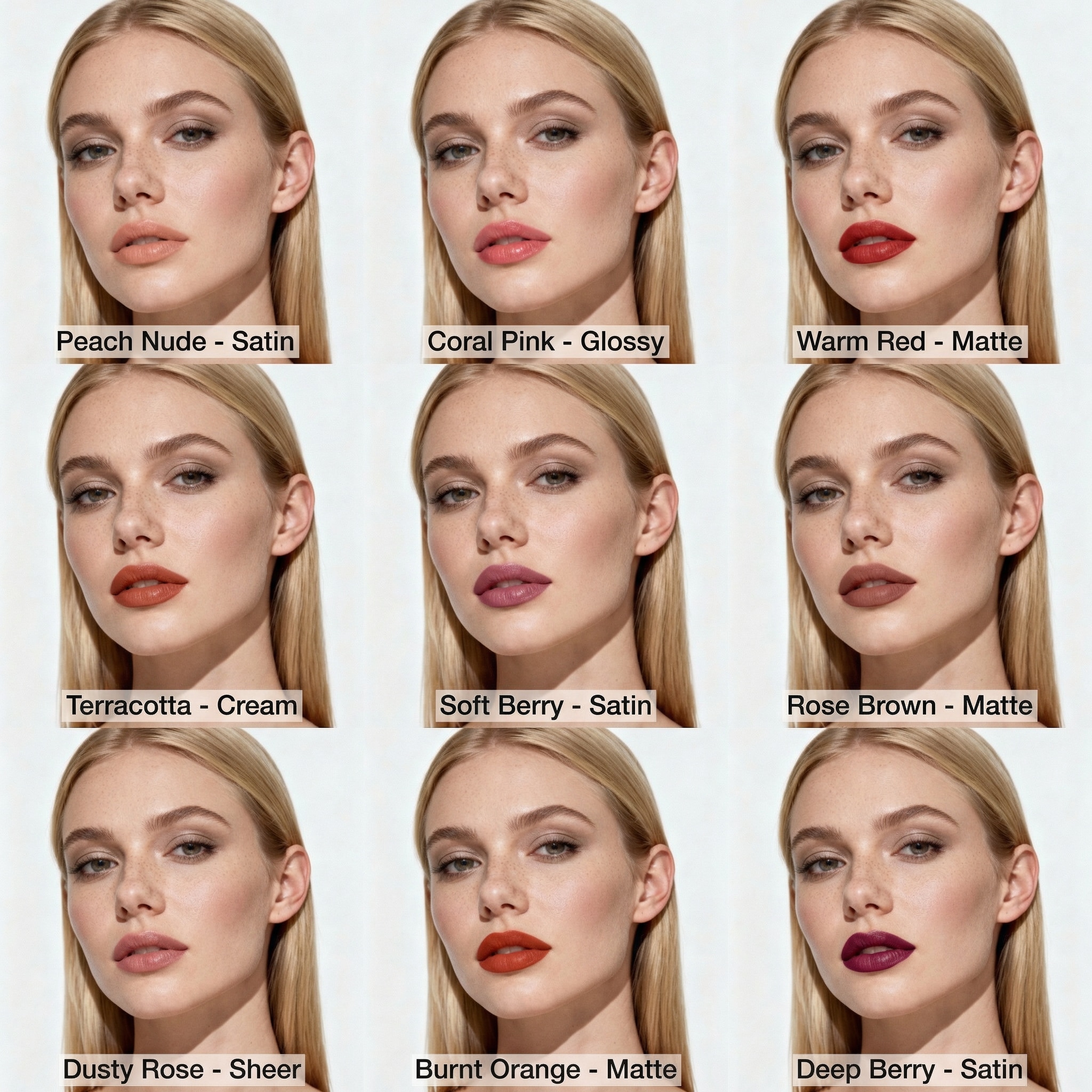 AI Lipstick Shade Finder result grid