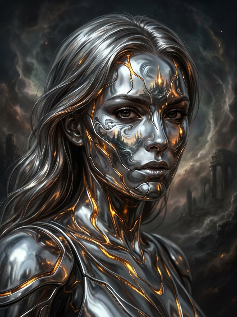 Liquid Metal Fantasy Character