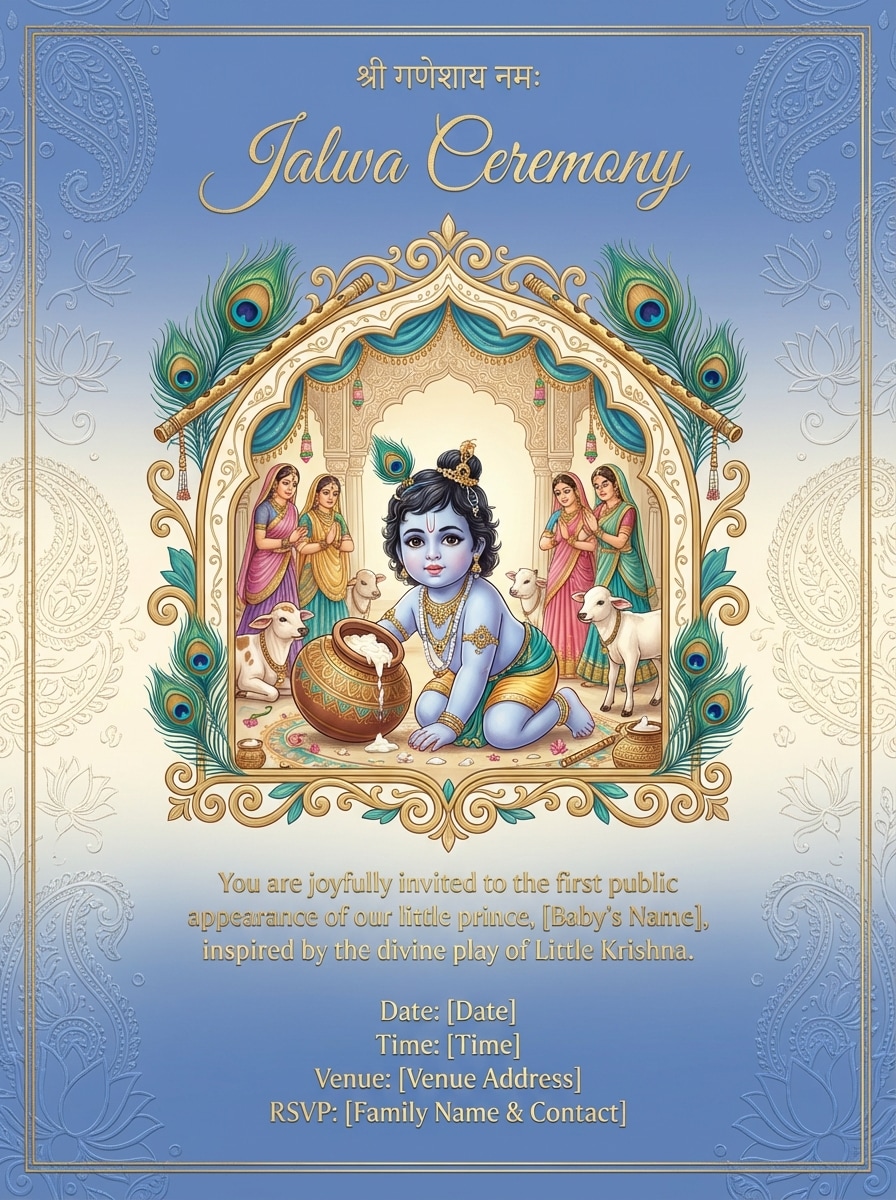 Little Krishna Theme Card