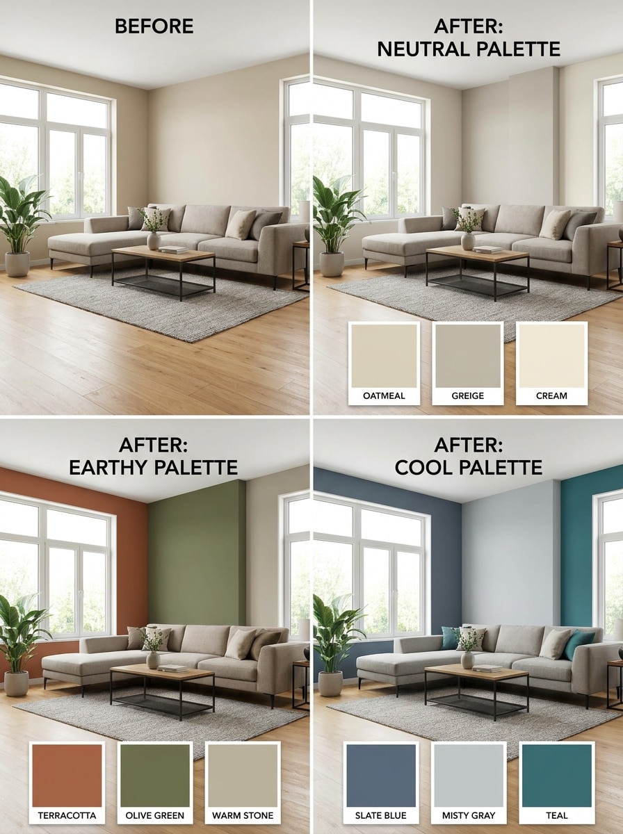 Living Room Before After