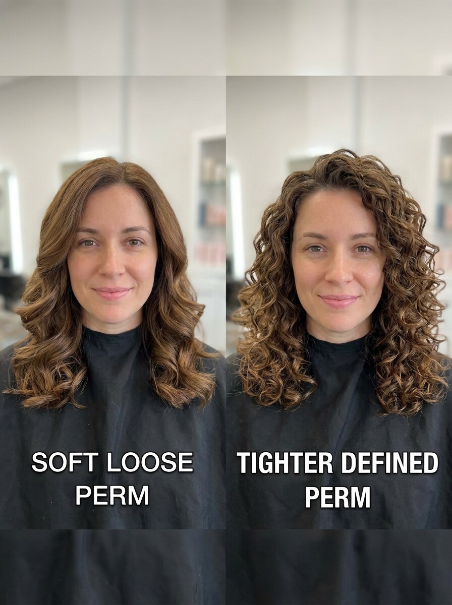 Loose vs Tight Perm Comparison