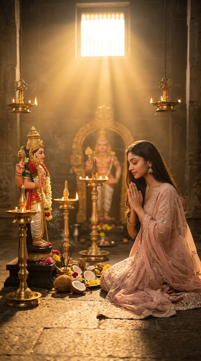 Walking Temple Scene Boy Prompt