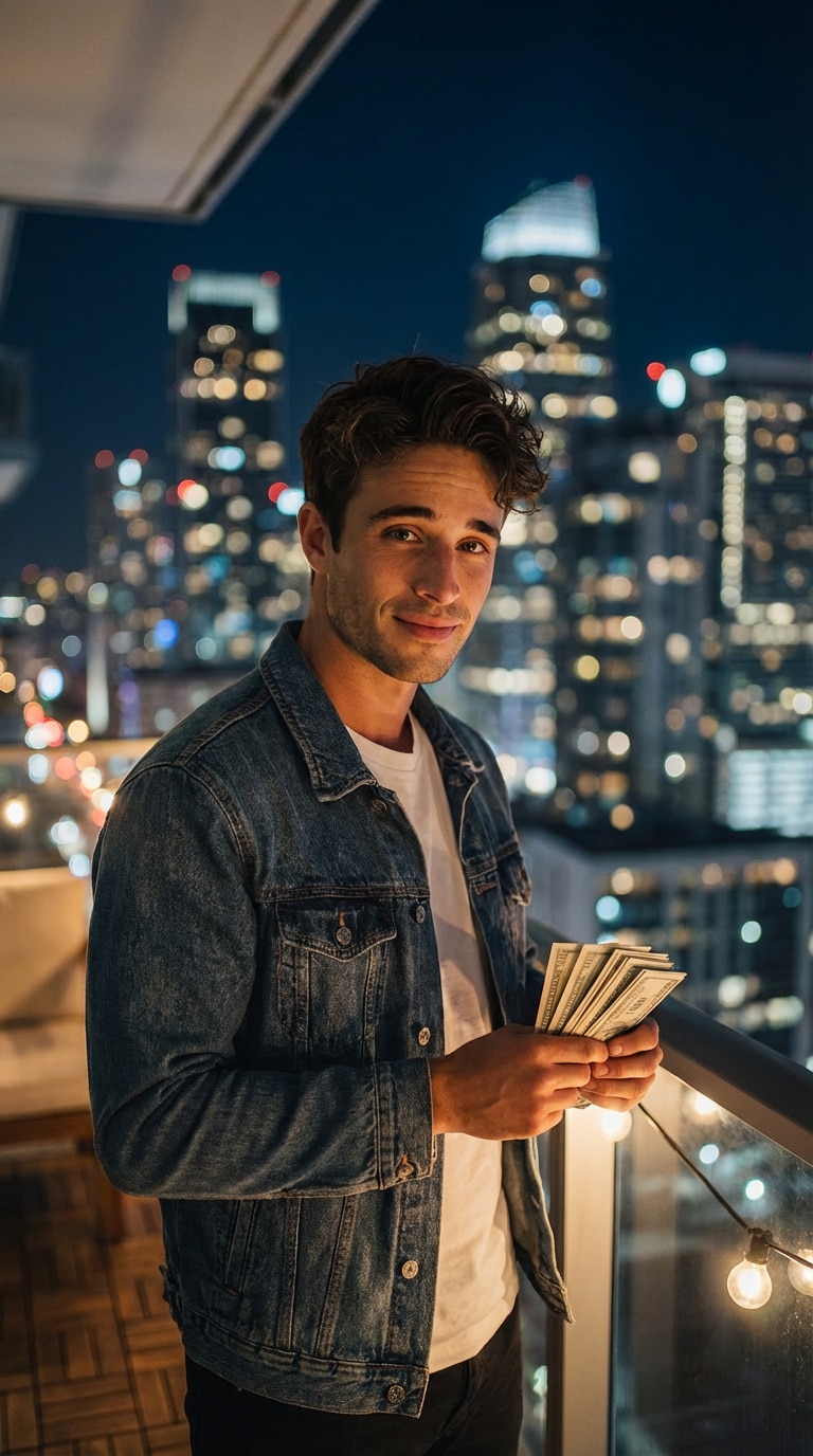 Night Luxury Balcony Scene