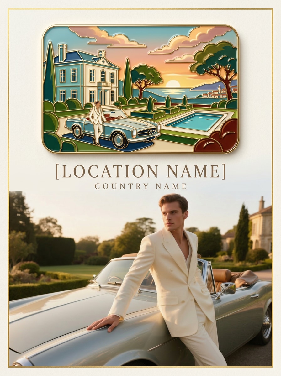Boutique Hotel Travel Poster prompt