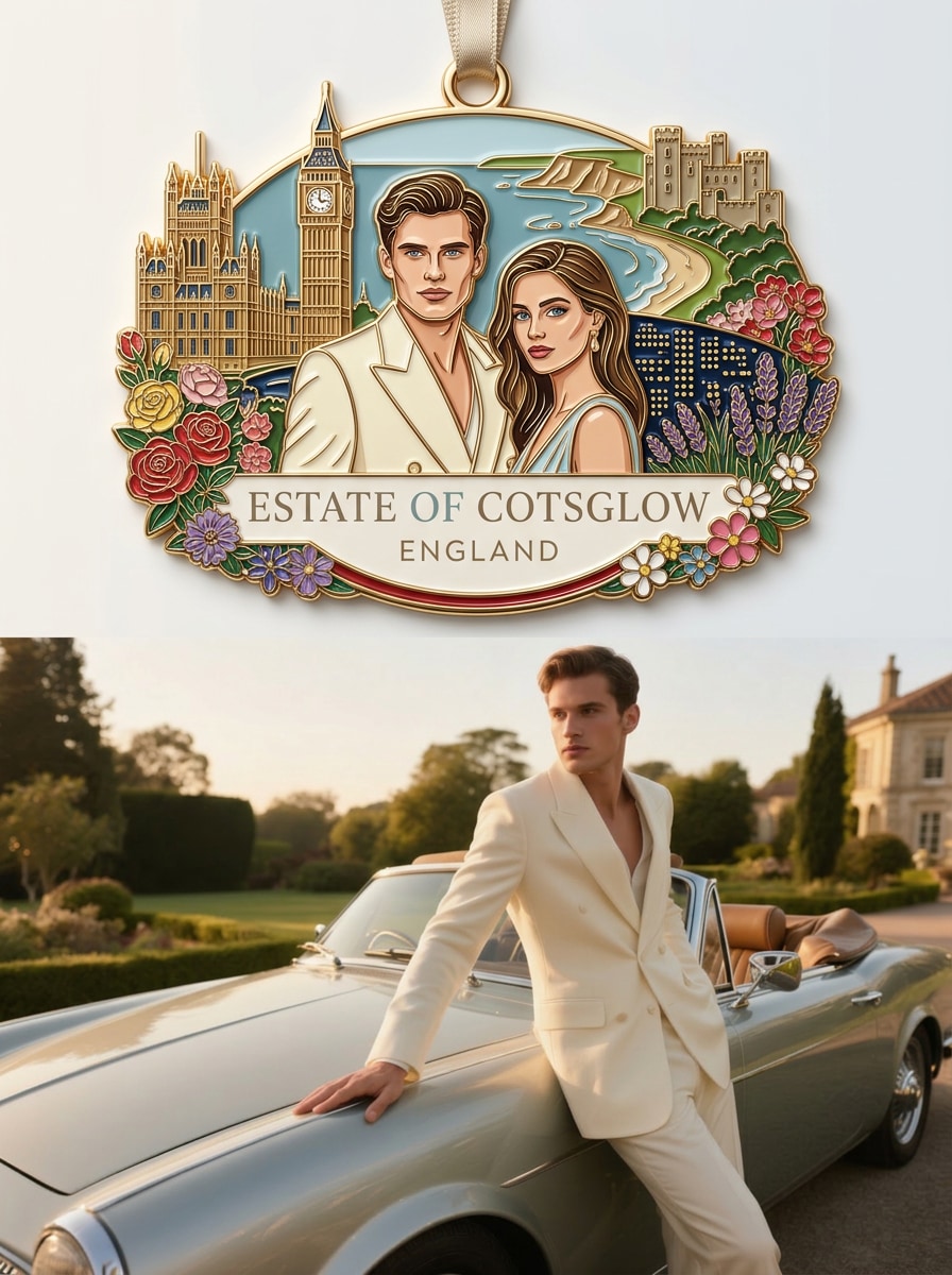 Romantic Couple Travel Poster prompt
