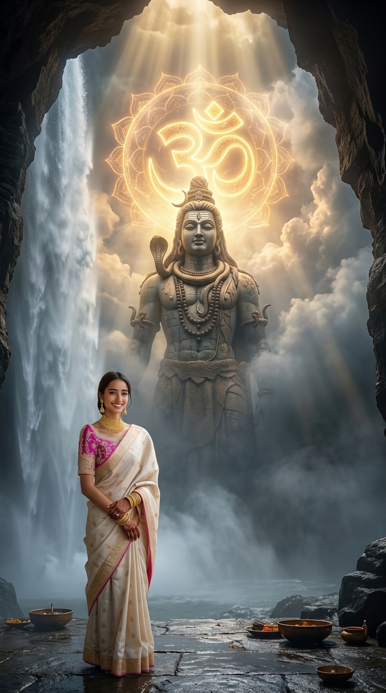 Realistic Har Har Mahadev AI Wallpaper Style
