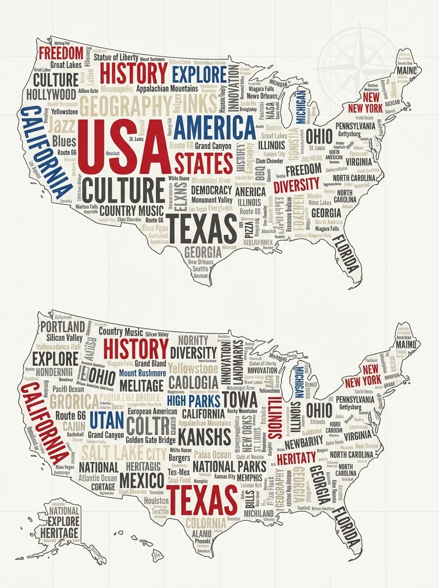 Map Shape Word Cloud