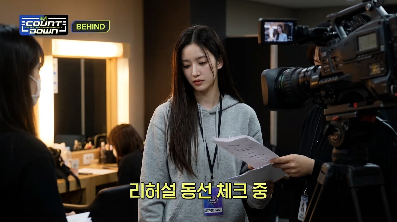Behind-the-Scenes Broadcast Rehearsal Shot - K-pop idol backstage moment