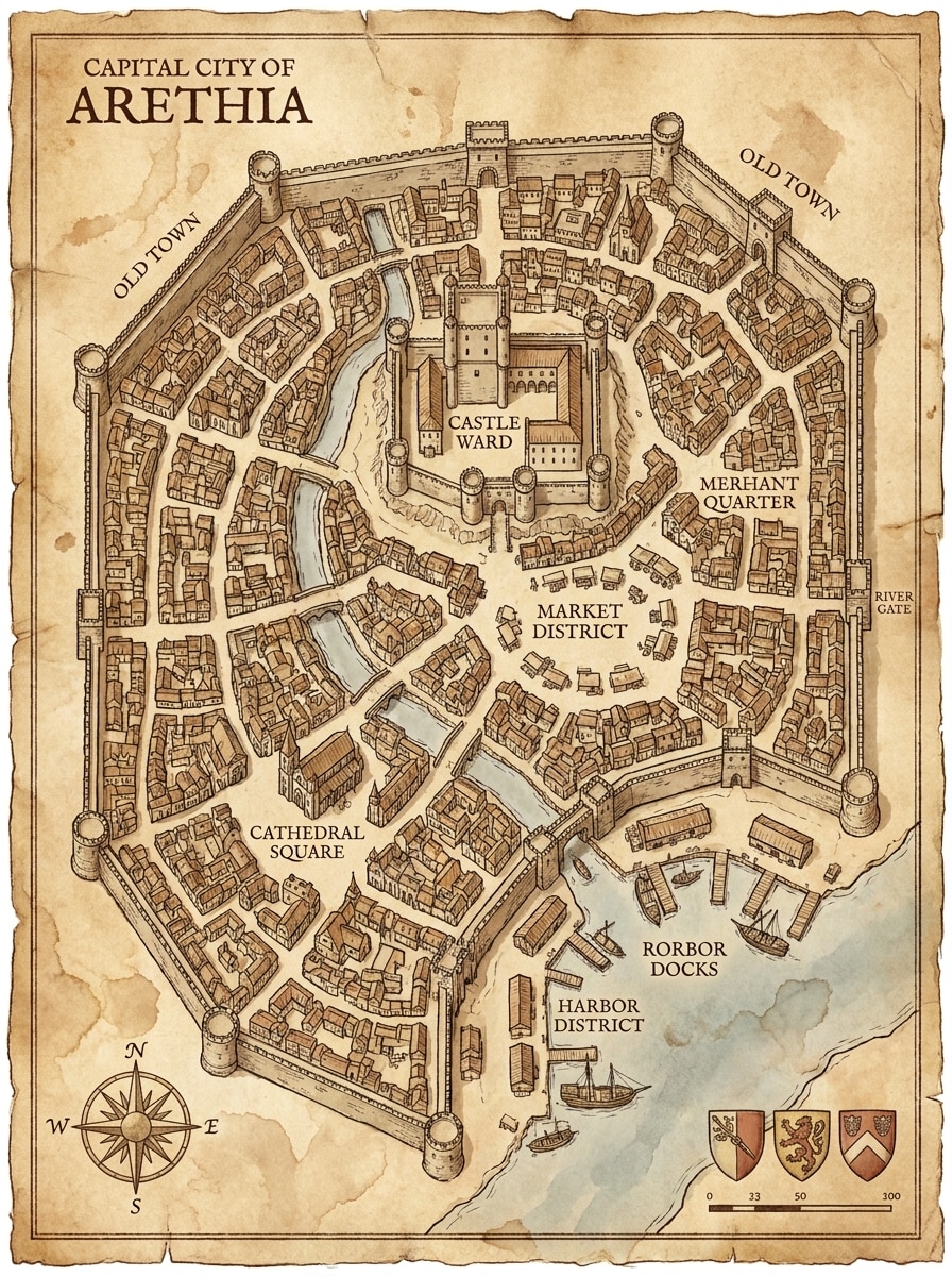 Medieval Parchment Map