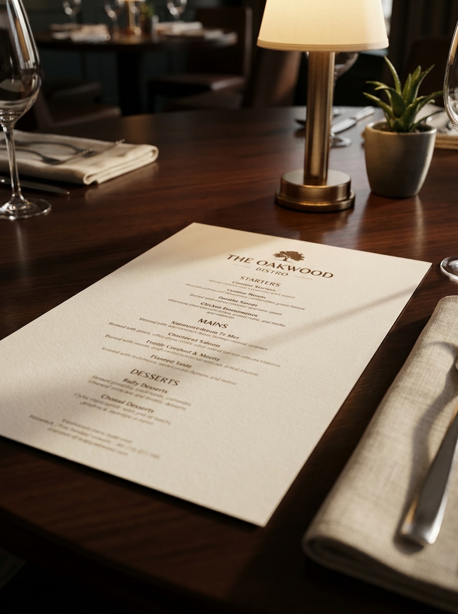 Restaurant Menu Sheet