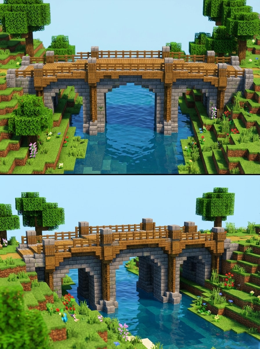 Minecraft-Inspired Block Bridge
