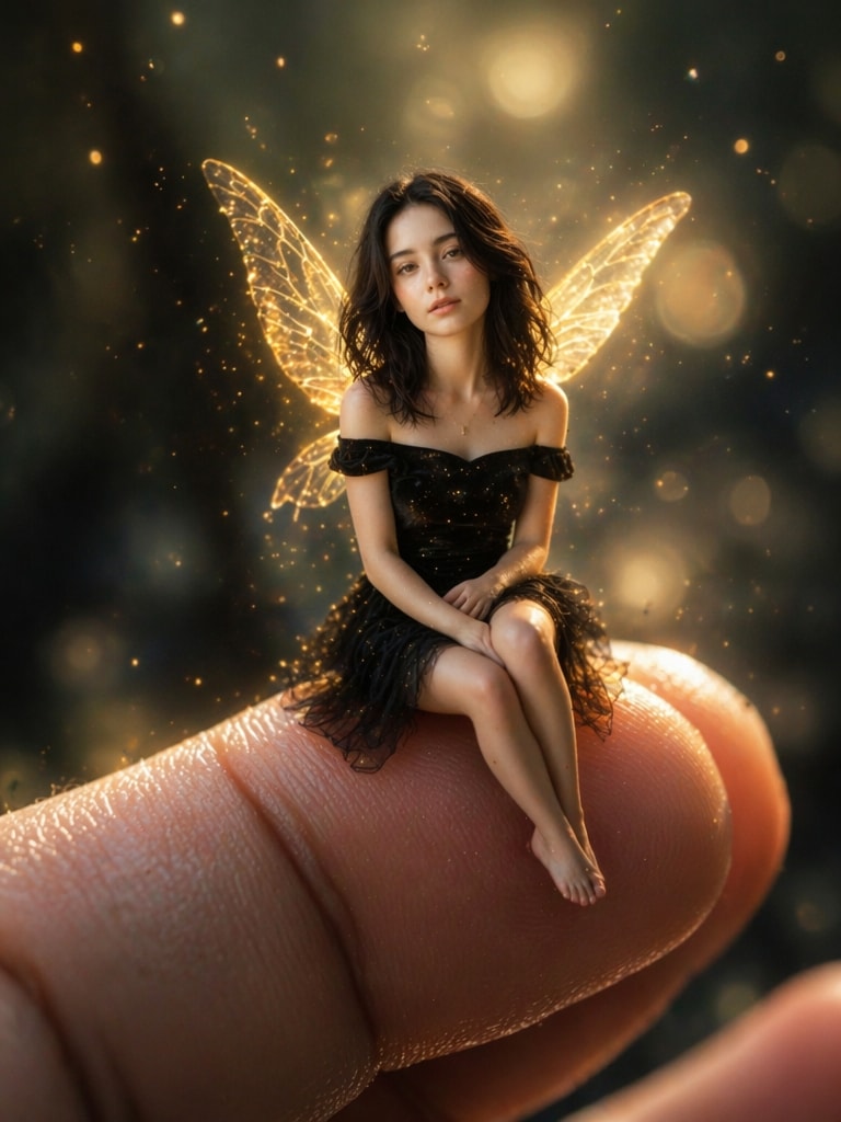 Fantasy Miniature Fairy Girl miniature AI photo editing prompt
