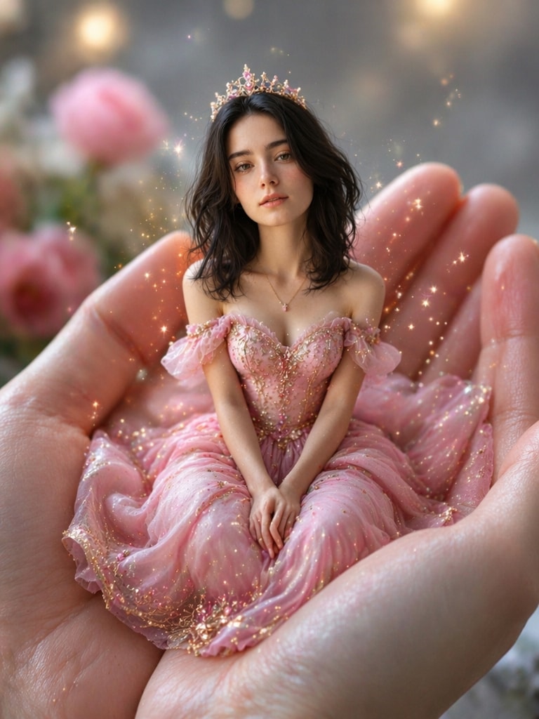 Pocket Size Princess Effect miniature AI photo editing prompt