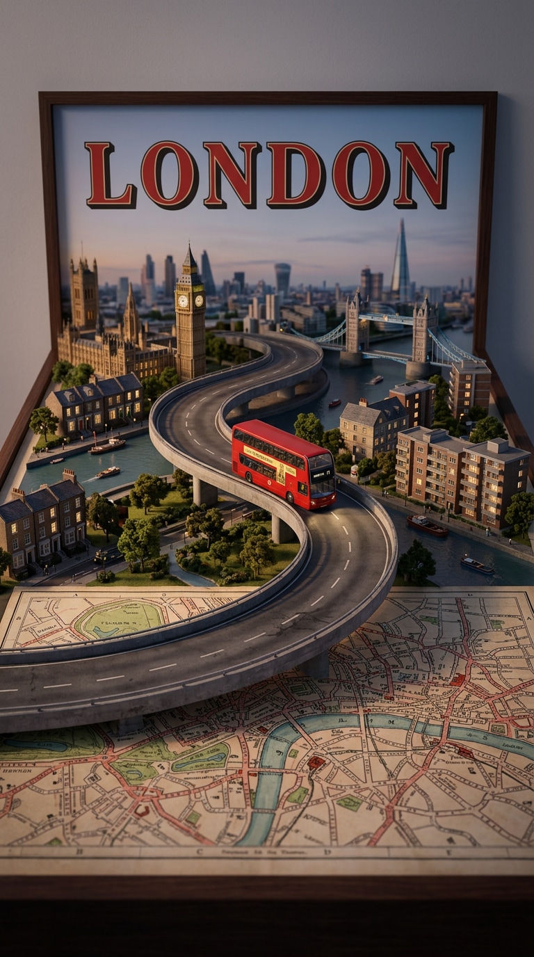 Dubai miniature city map travel poster prompt