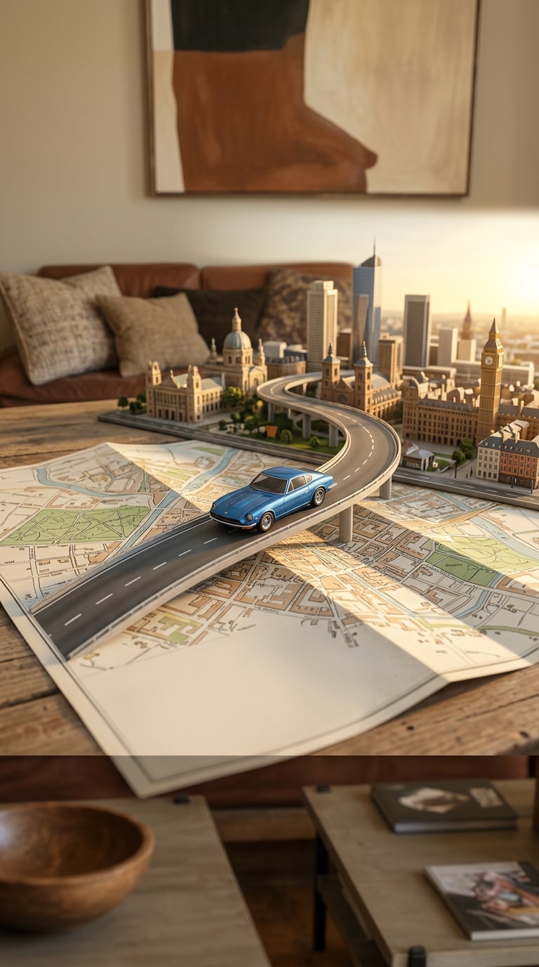 No text miniature city map poster prompt