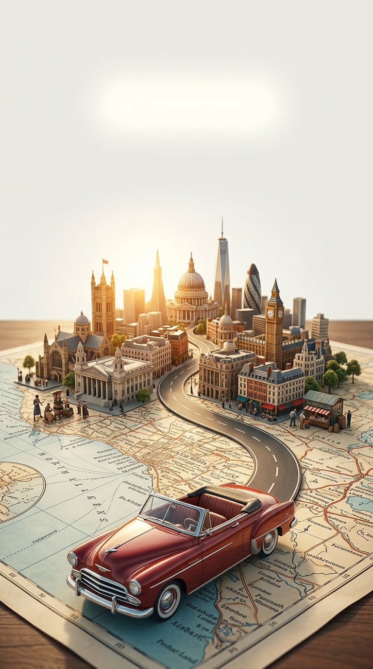 Dubai miniature travel map poster prompt