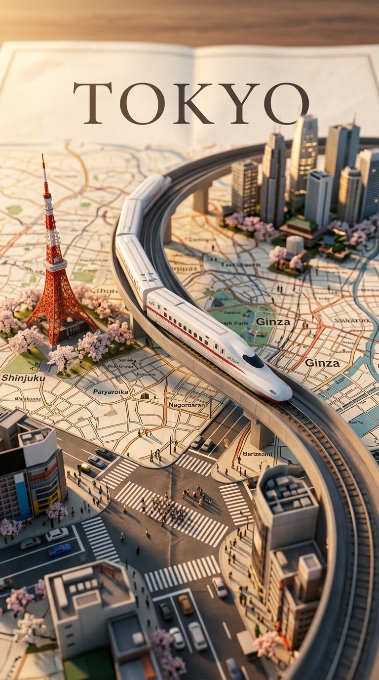Detailed travel map diorama prompt