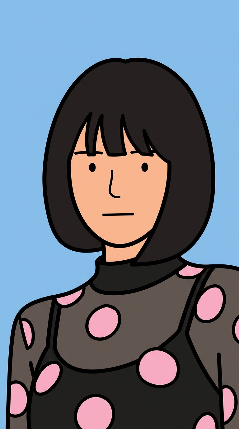 Minimal 2D flat portrait illustration prompt