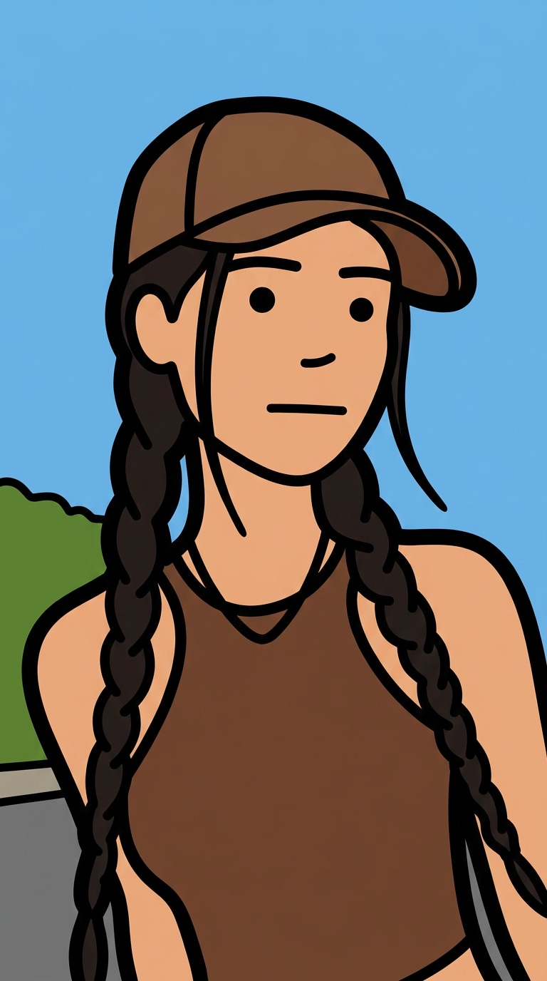Thick black outline portrait prompt