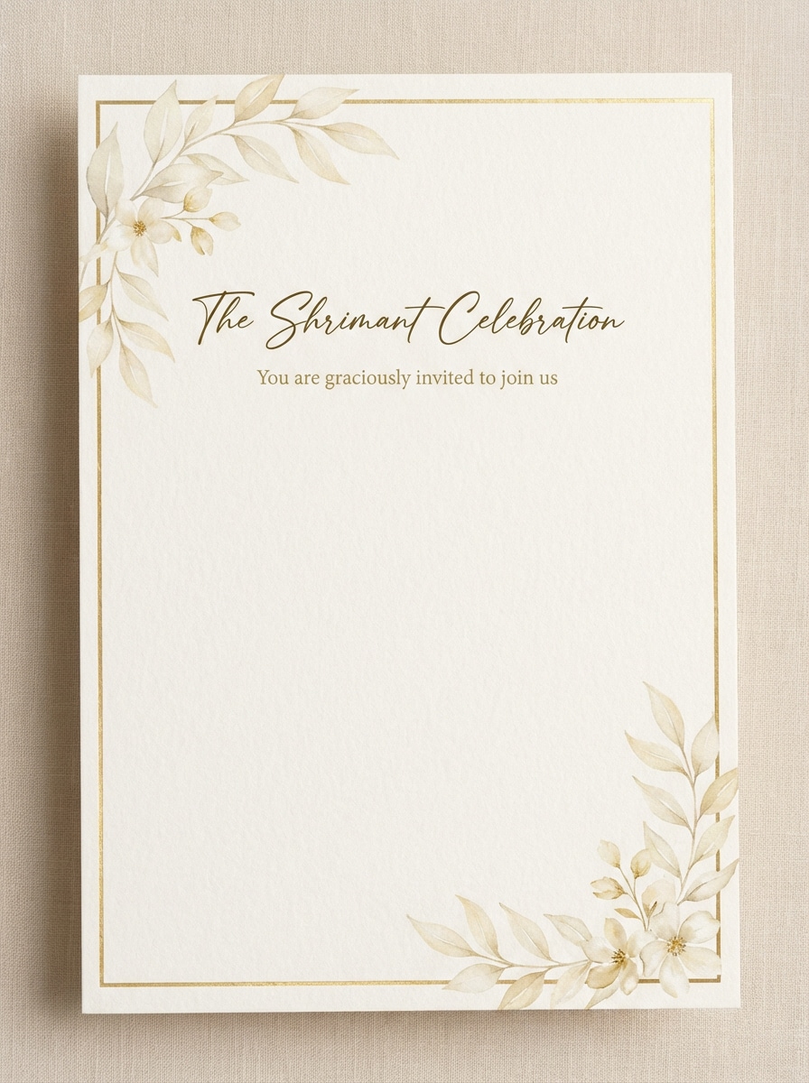 Minimal Beige Gold Invite