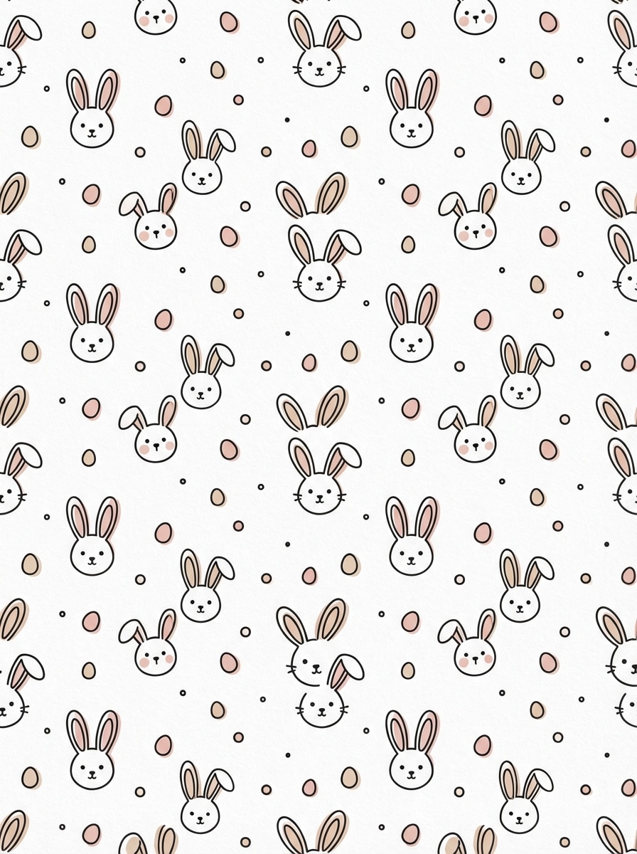 Minimal bunny Easter background pattern