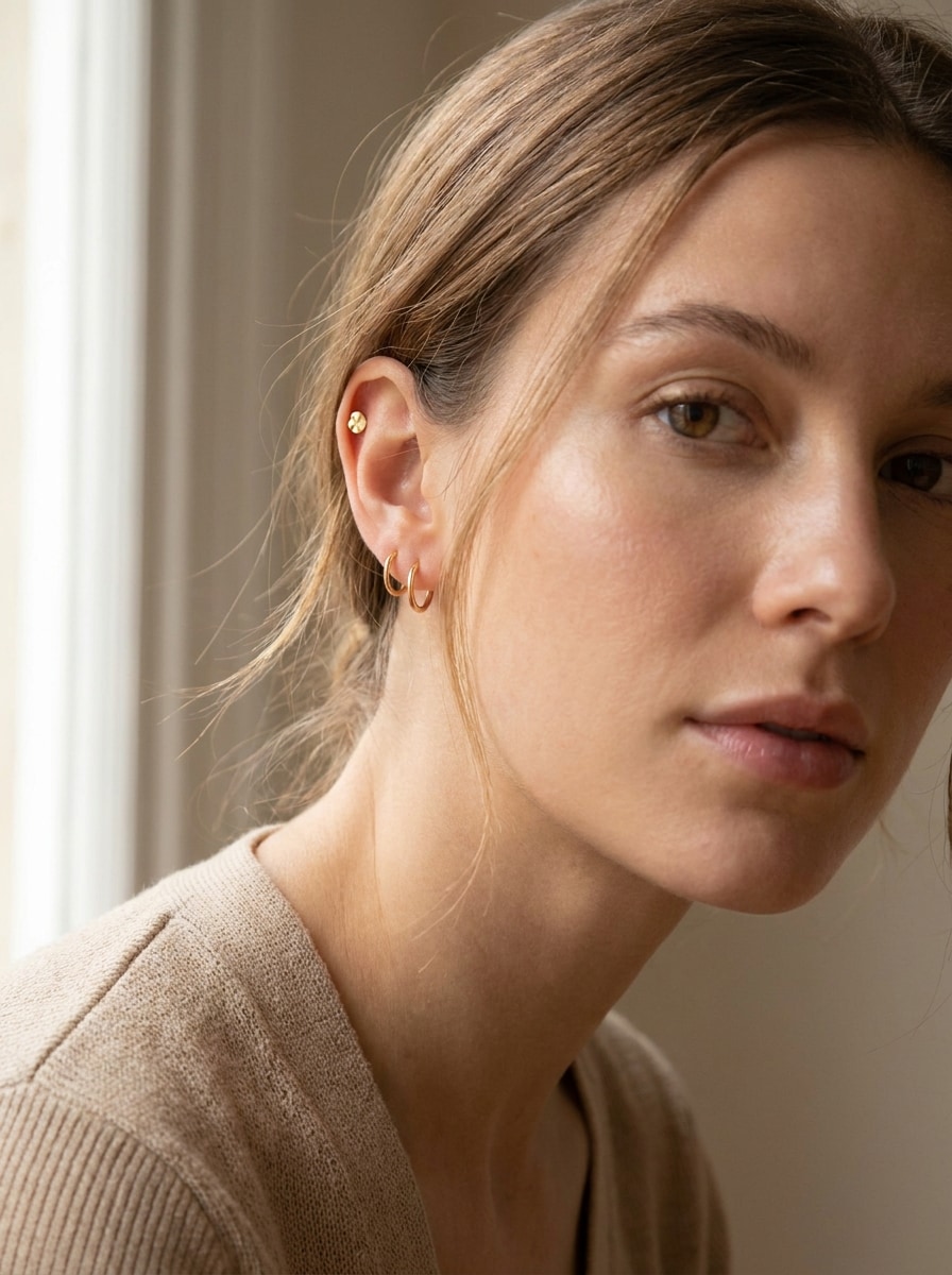 Minimal Gold Ear Look