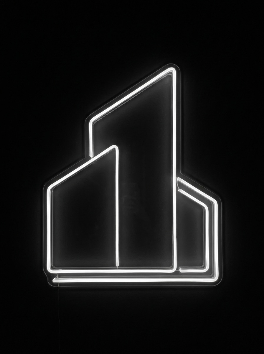 Minimal White Neon Outline