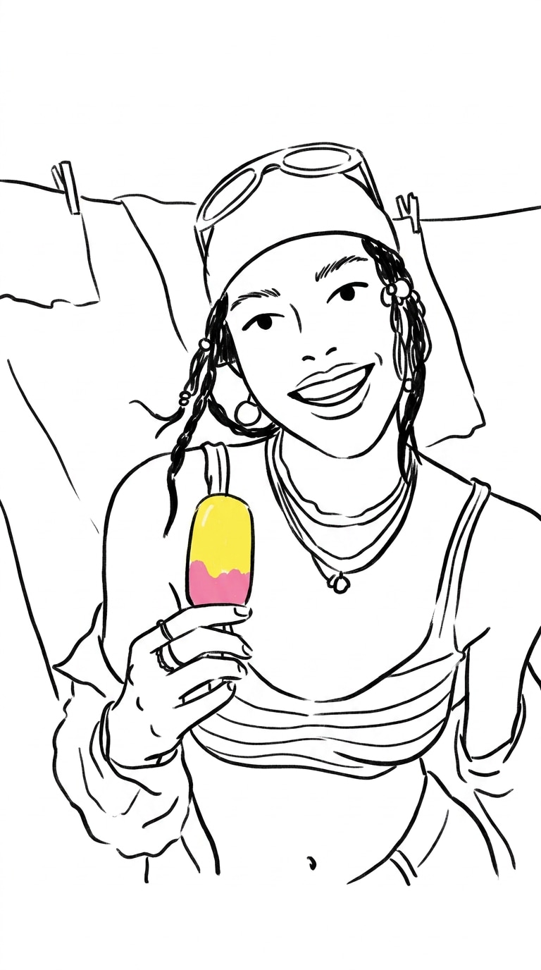 minimalist hand drawn doodle portrait AI prompt